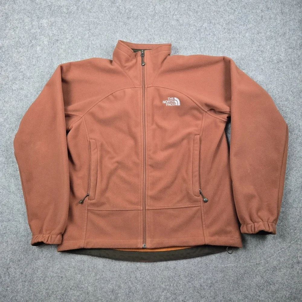 The North Face Windwall Jacket Mens‎ Small Orange Fleece Full Zip Outdoor